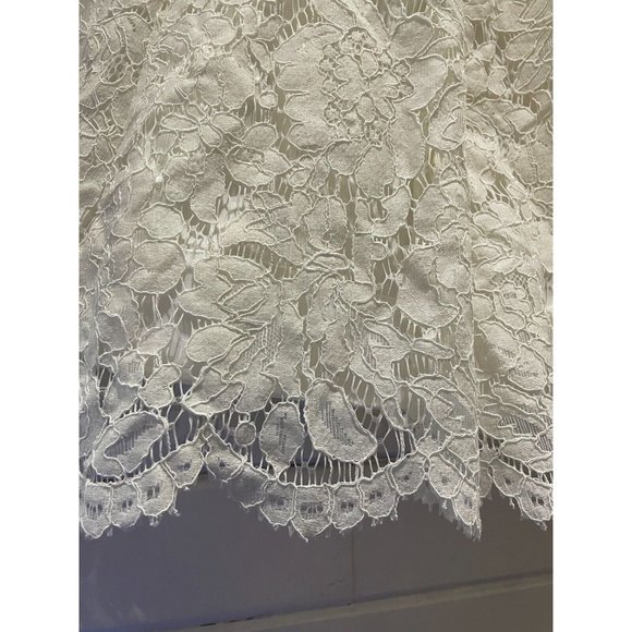 VERA WANG V-Neck Knee-Length lace and flare ivory cocktail bridesmaid Dress sz 8 - Picture 9 of 16